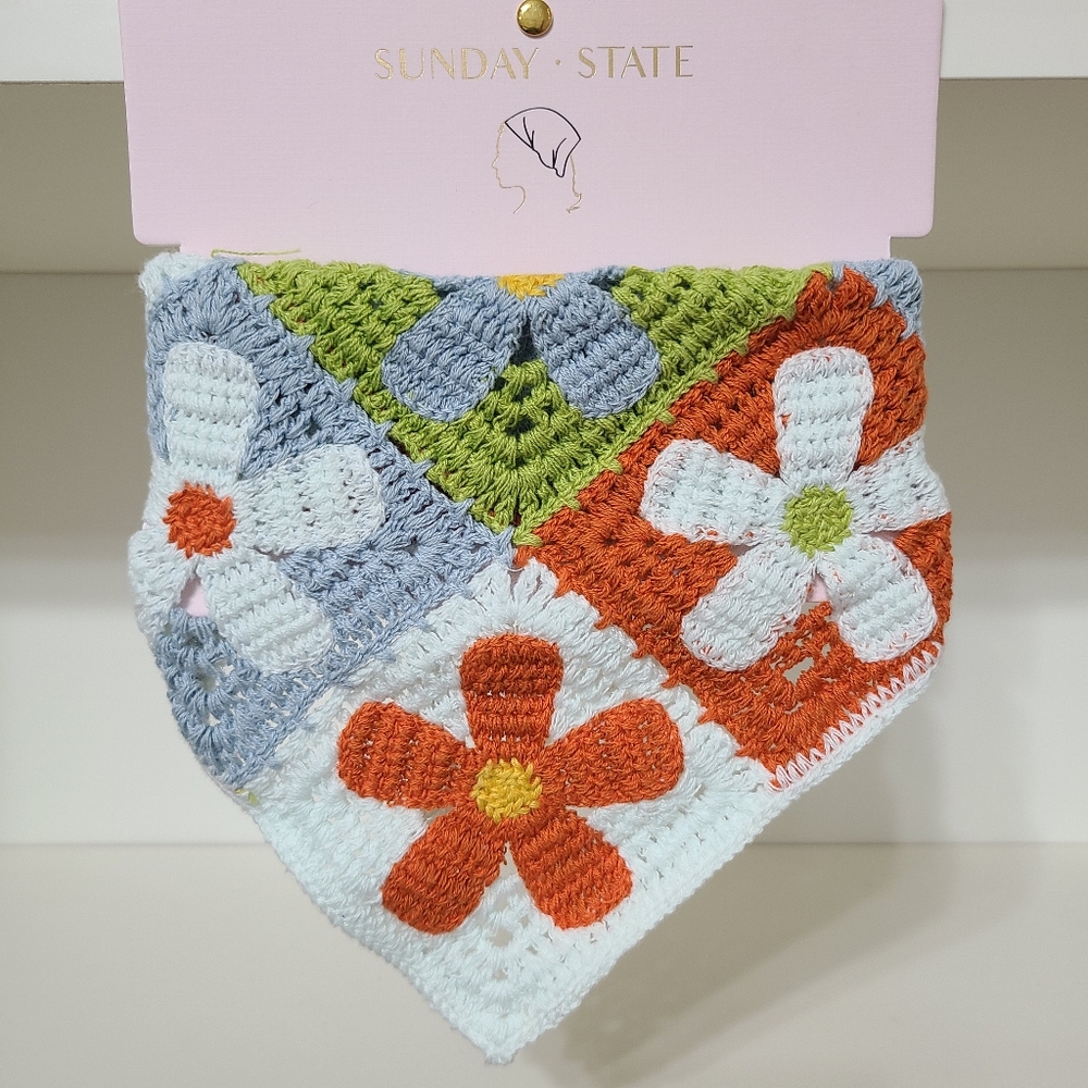 Sunday State Retro Crochet Floral Bandana